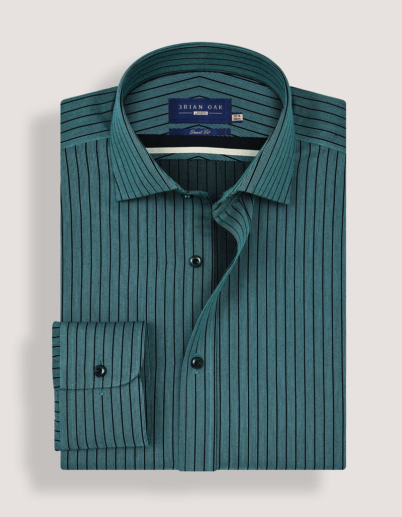 Sea Green Striped Dobby Shirt