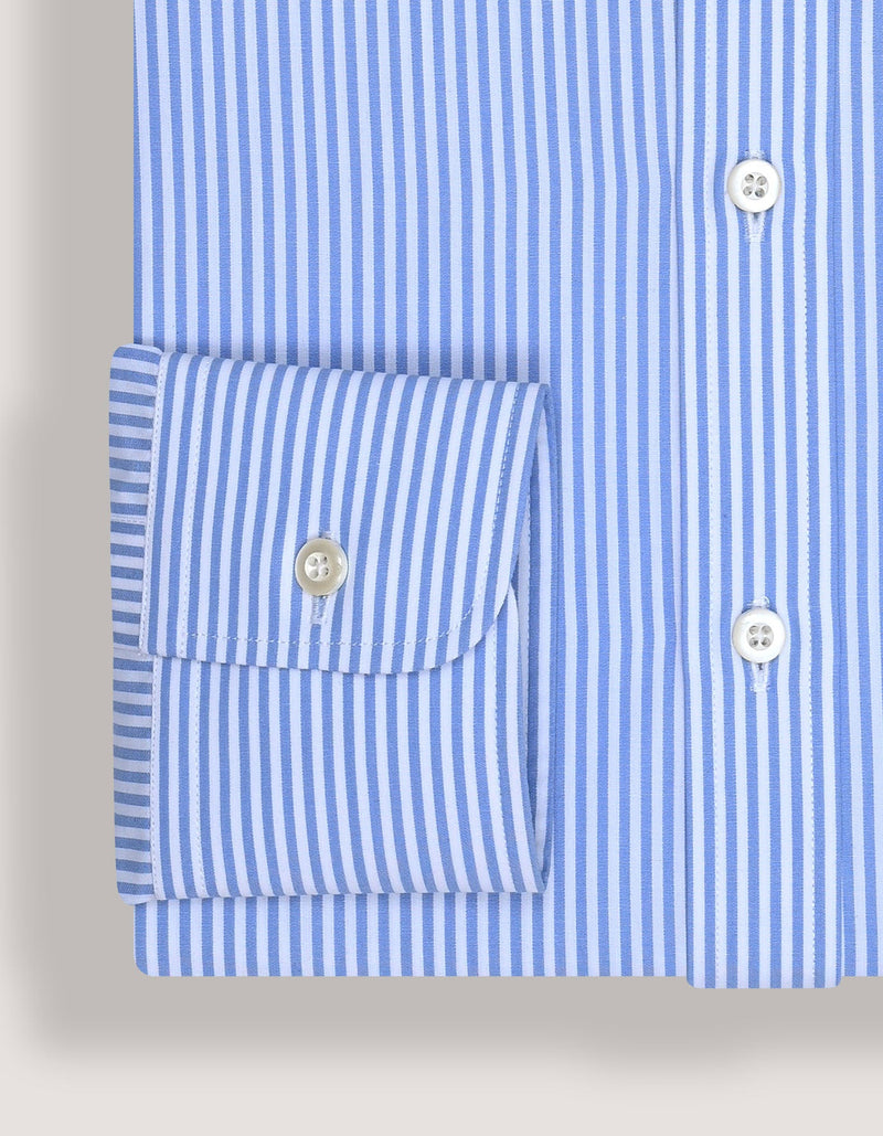 Sky Blue Vertical Striped Formal Shirt