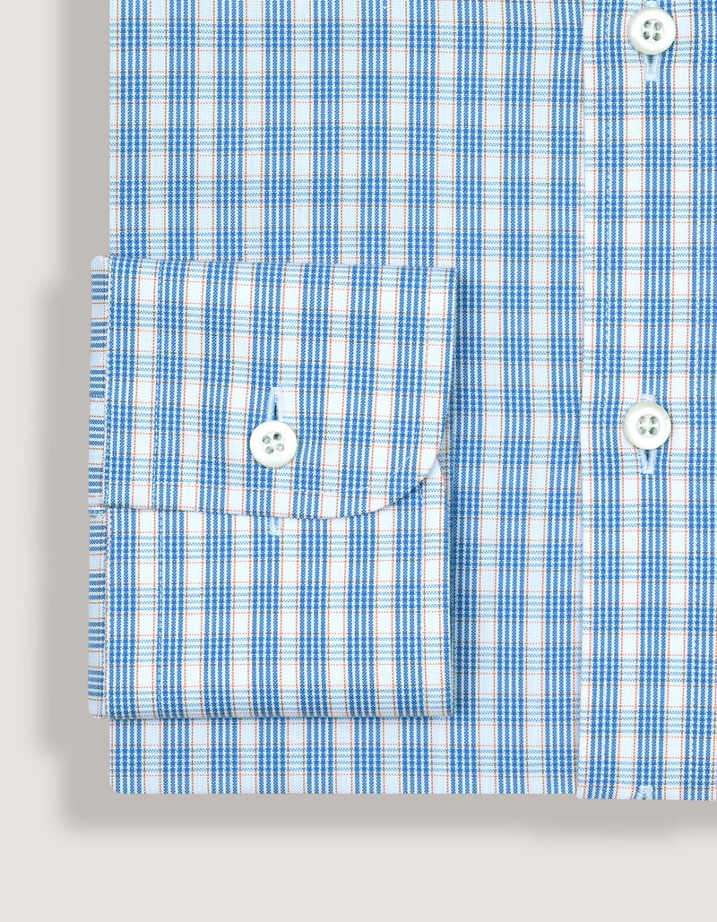 Light Blue Checkered Dress Shirt