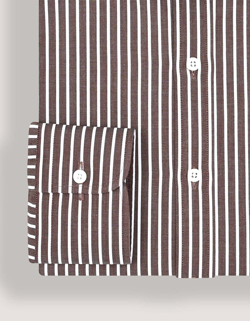 Smart Fit Brown Striped Shirt