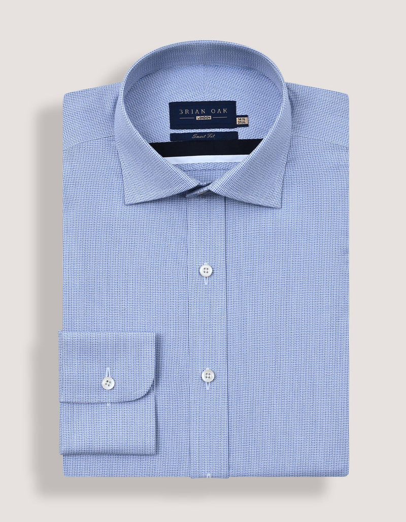 Easy Care Formal Check Shirt – Light Blue