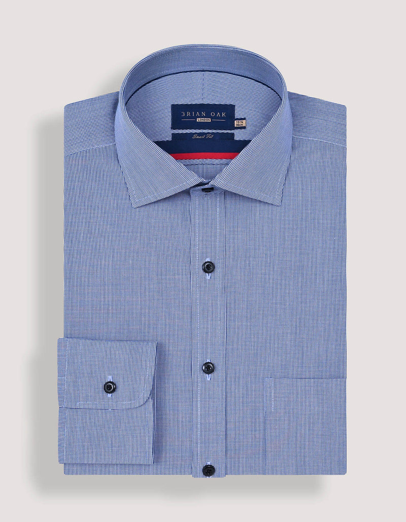 Royal Blue Check Pattern Shirt