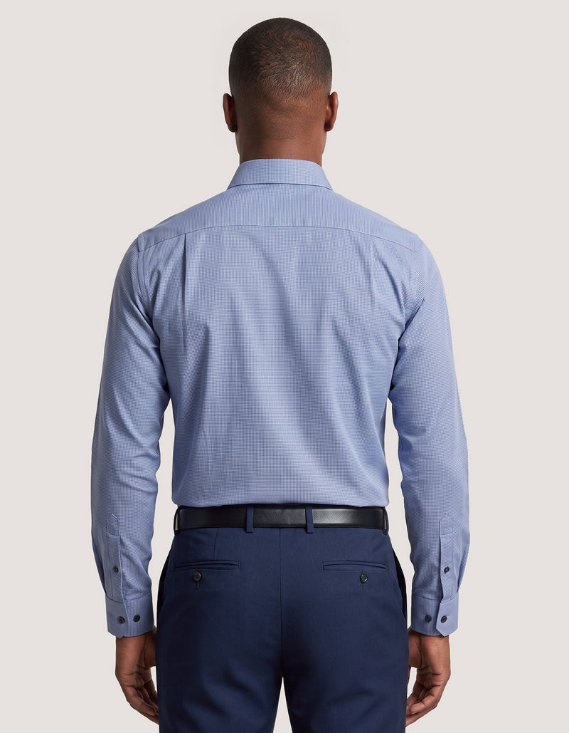 Royal Blue Check Pattern Shirt