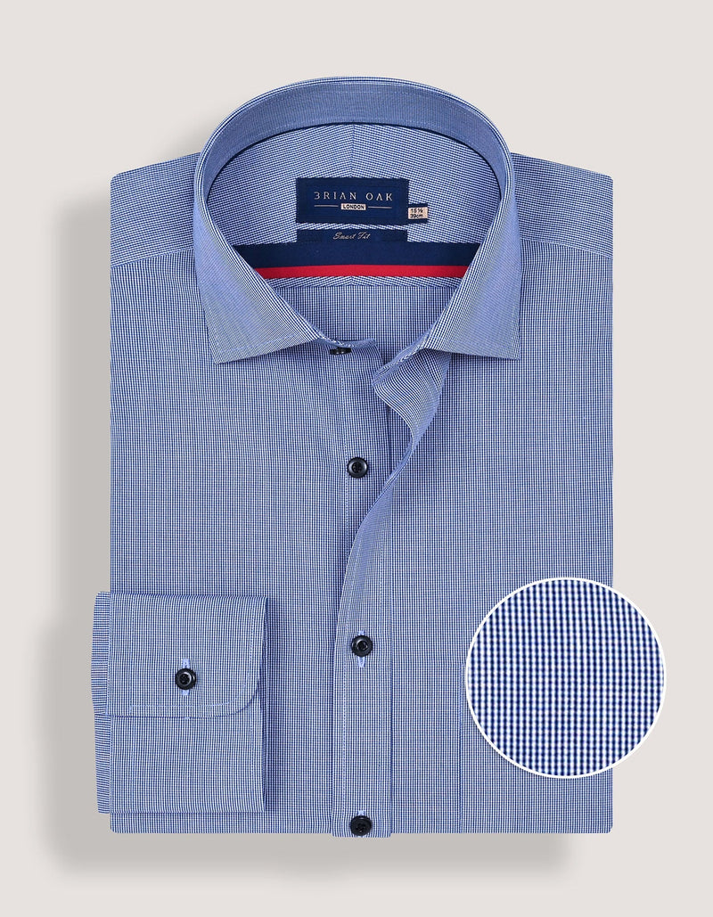 Royal Blue Check Pattern Shirt