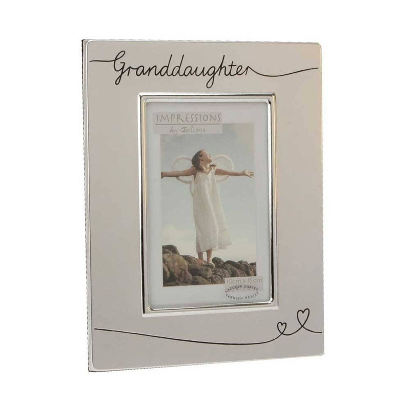Silver Plated Satin 6x4 Inch Granddaughter Photo Frame