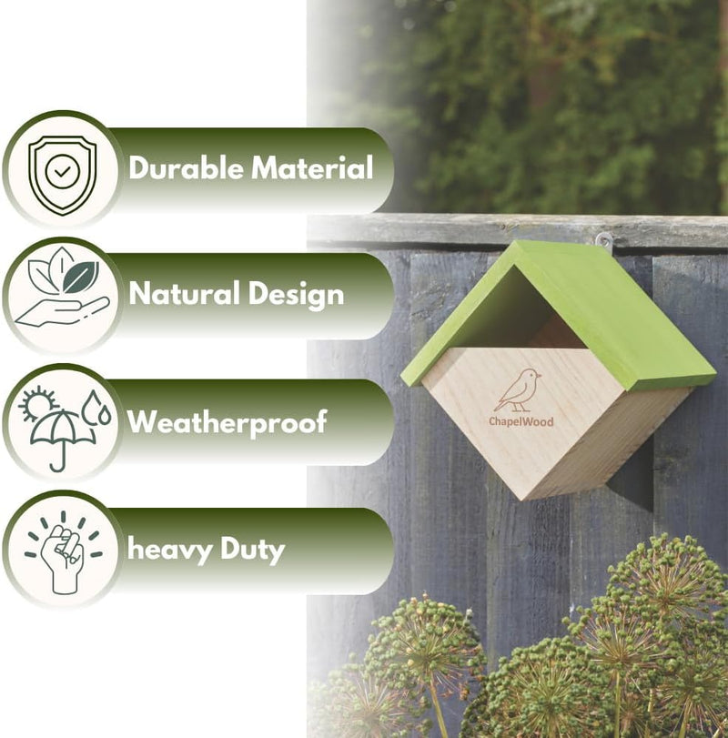 Large Wooden Bird Box FSC Timber Nesting House 23cm