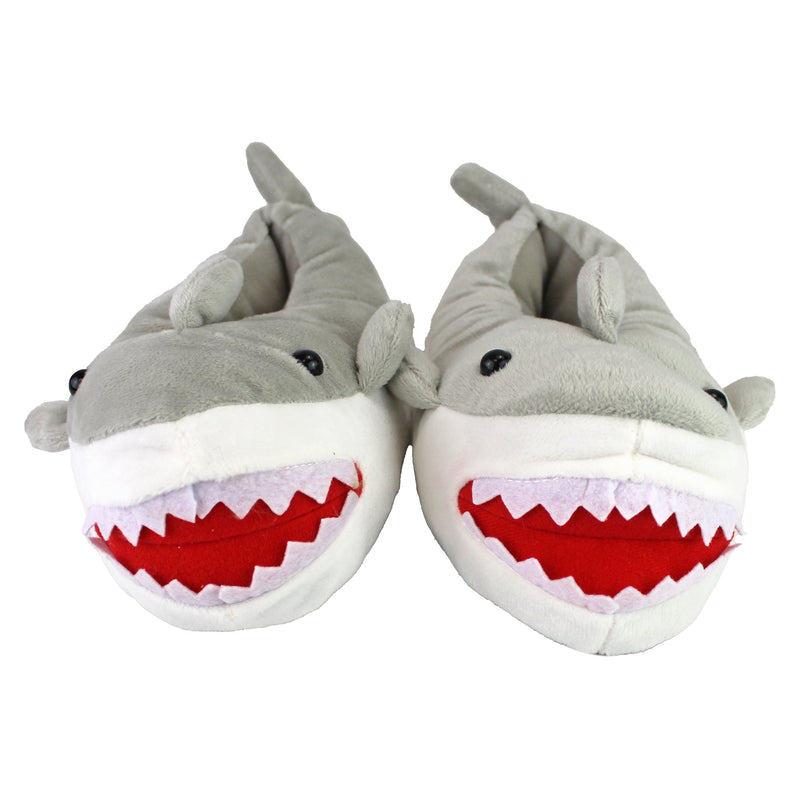 Kids Soft Plush Novelty 3D Grey Shark Slippers
