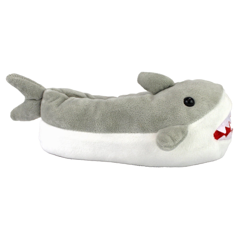 Kids Soft Plush Novelty 3D Grey Shark Slippers