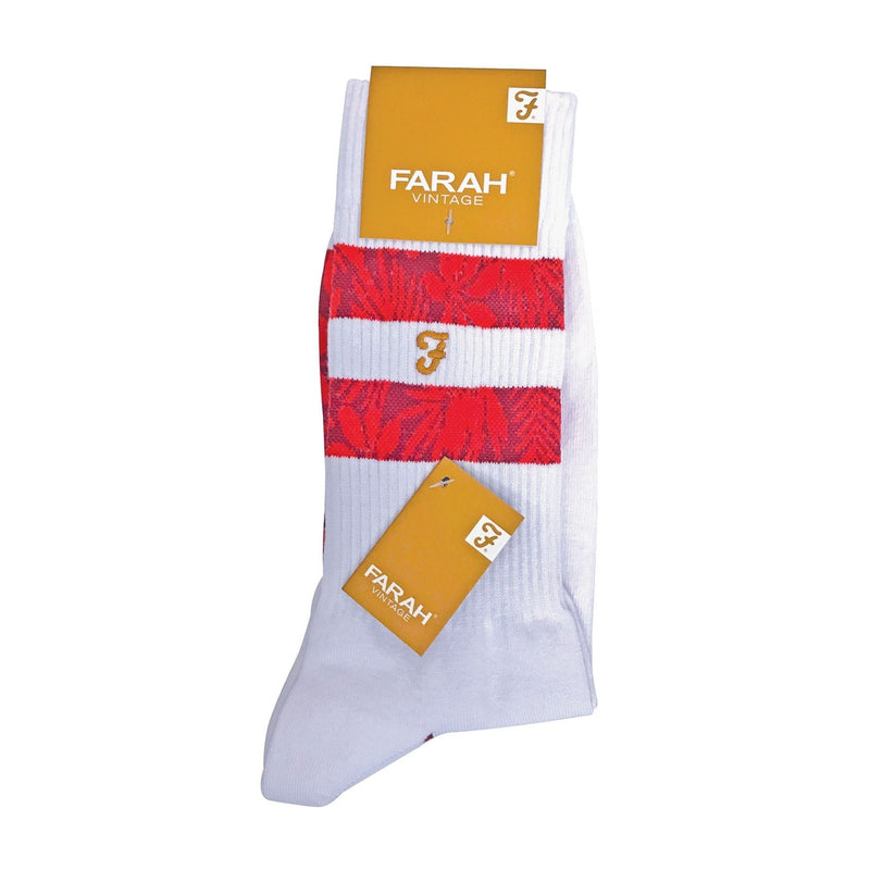 2 Pack Mens Classic Cotton Ribbed White Sports Socks with Stripes