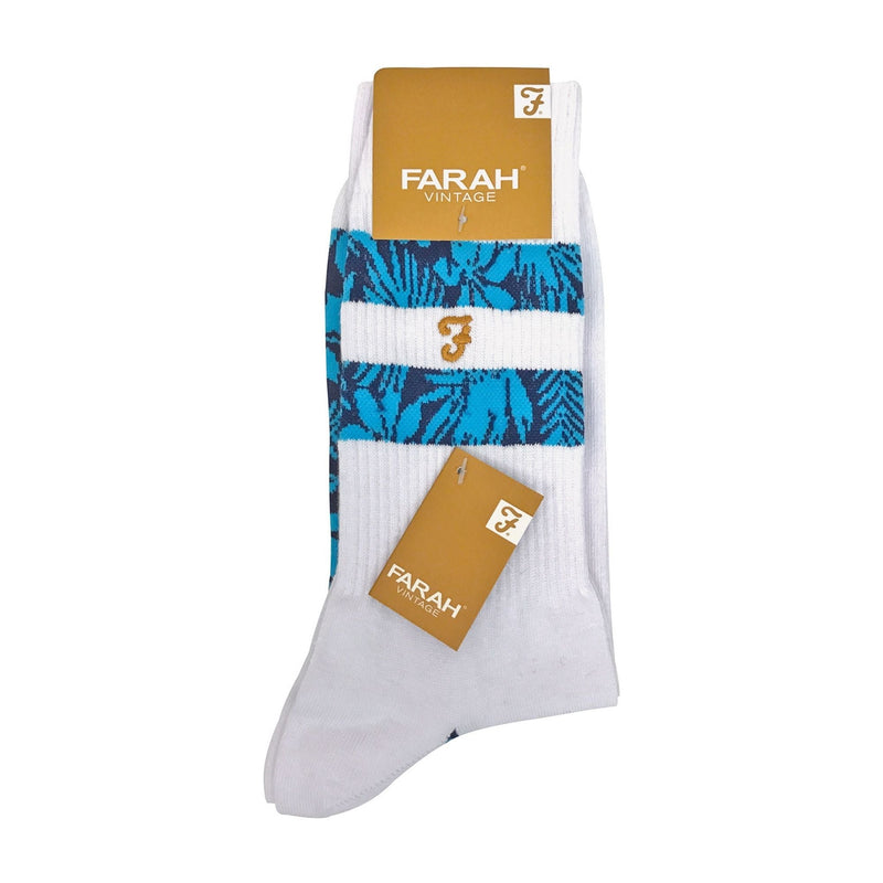 2 Pack Mens Classic Cotton Ribbed White Sports Socks with Stripes