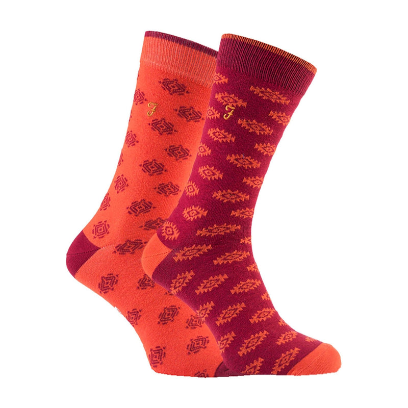 2 Pack Mens Retro Cotton Rich Luxury Formal Dress Socks