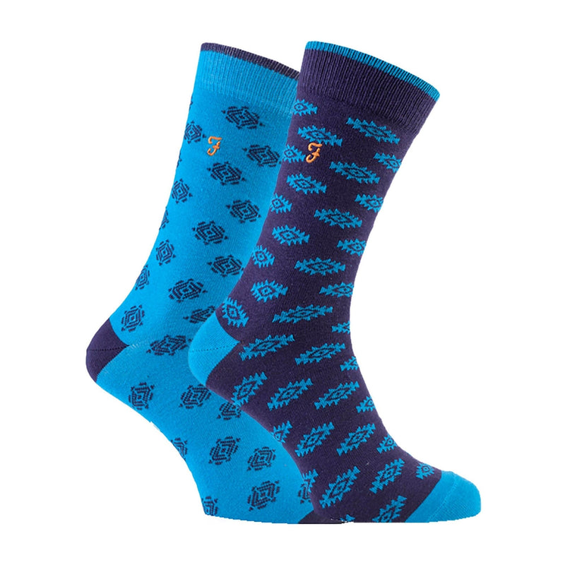 2 Pack Mens Retro Cotton Rich Luxury Formal Dress Socks