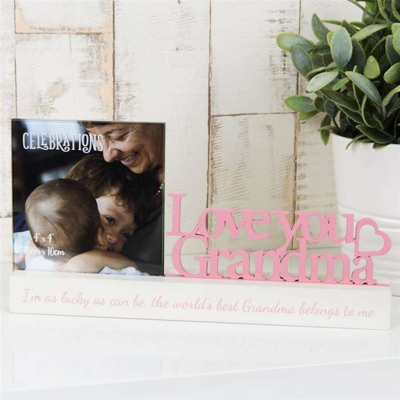 Love You Grandma Photo Frames - 4x4 Inch Photo Size