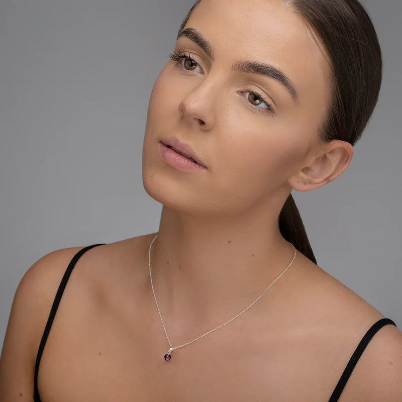 February Birthstone Pendant Necklace
