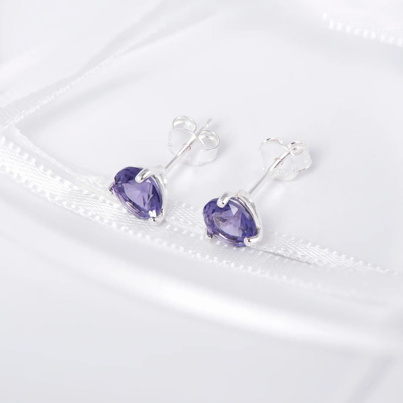 February Birthstone Stud Earrings