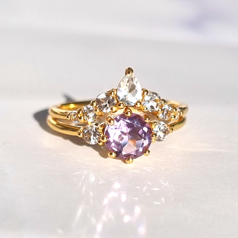 Selene Lavender Amethyst Ring Set in 18k Gold Vermeil
