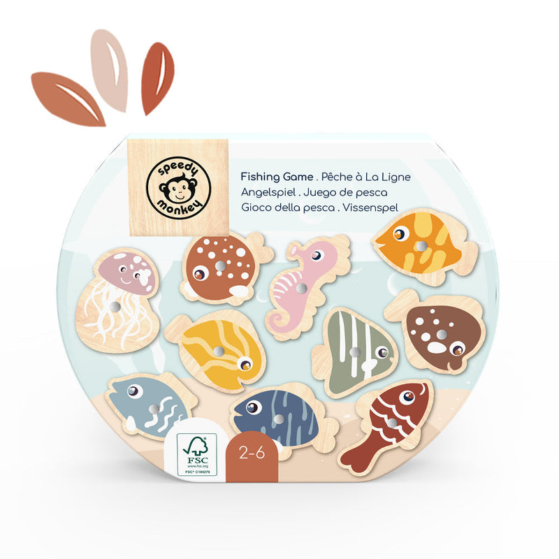 Speedy Monkey Wooden Magnetic Fishing Game