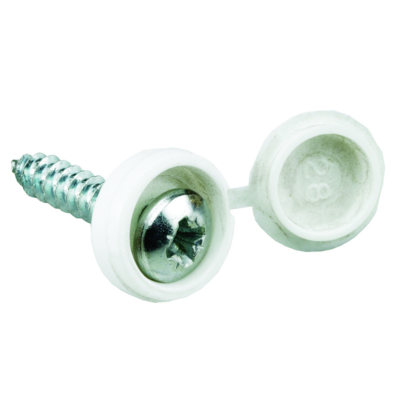 Number Plate Fixing Kit Self-tapping Flip Top Screws - 6 pack