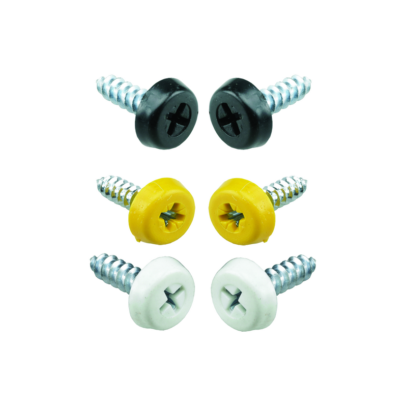 Number Plate Screws Fixing Kit Polytop Screws (18mm) - 6 pack
