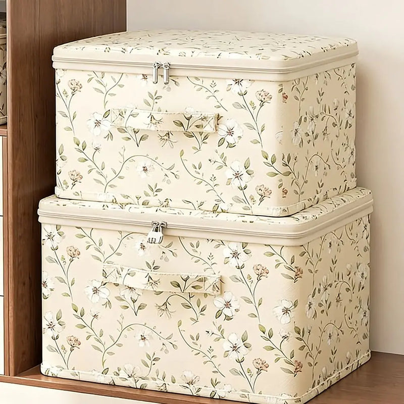 Floral Foldable Clothes Storage Box - Wardrobe Organiser Large Flower Home Decor