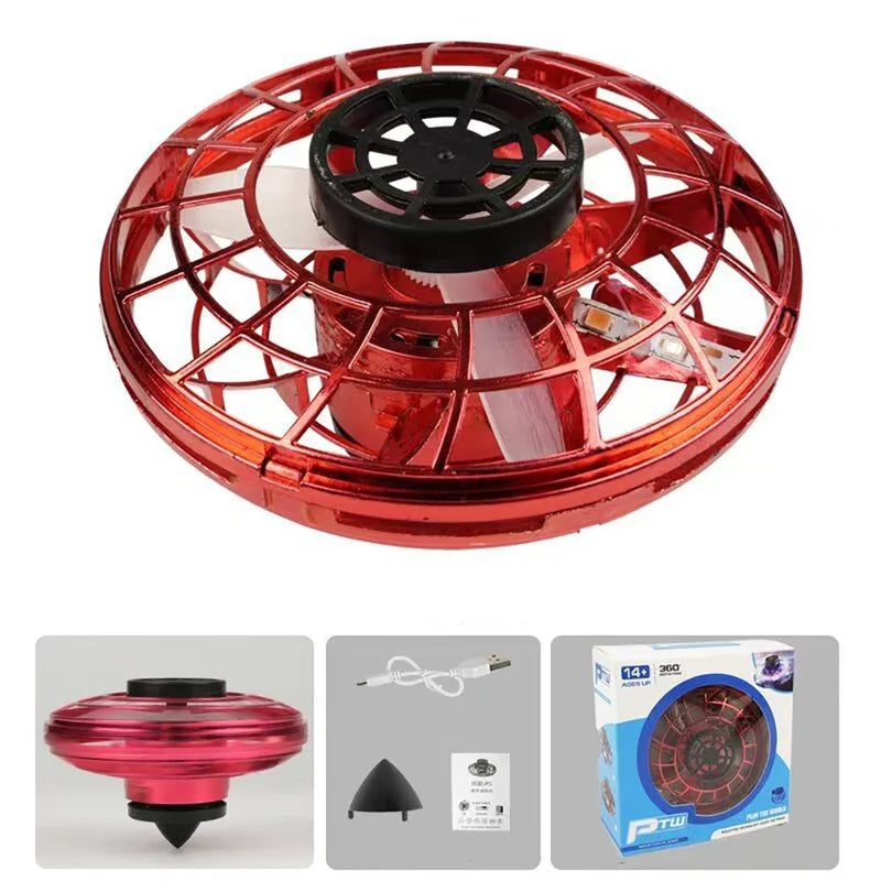 Flying Spinner UFO Mini Drone - Magic Boomerang Levitation Toy with LED Lights, Light-Up Hover Ball for Kids & Adults