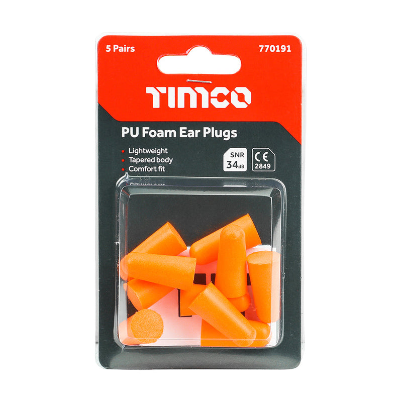 PU Foam Ear Plugs – 5 Pairs
