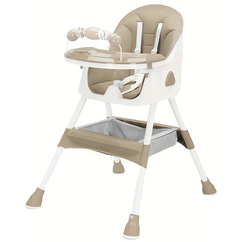 Foldable Baby High Chair - 6+ Months, Anti-Slip & Toy Rack, Easy Clean