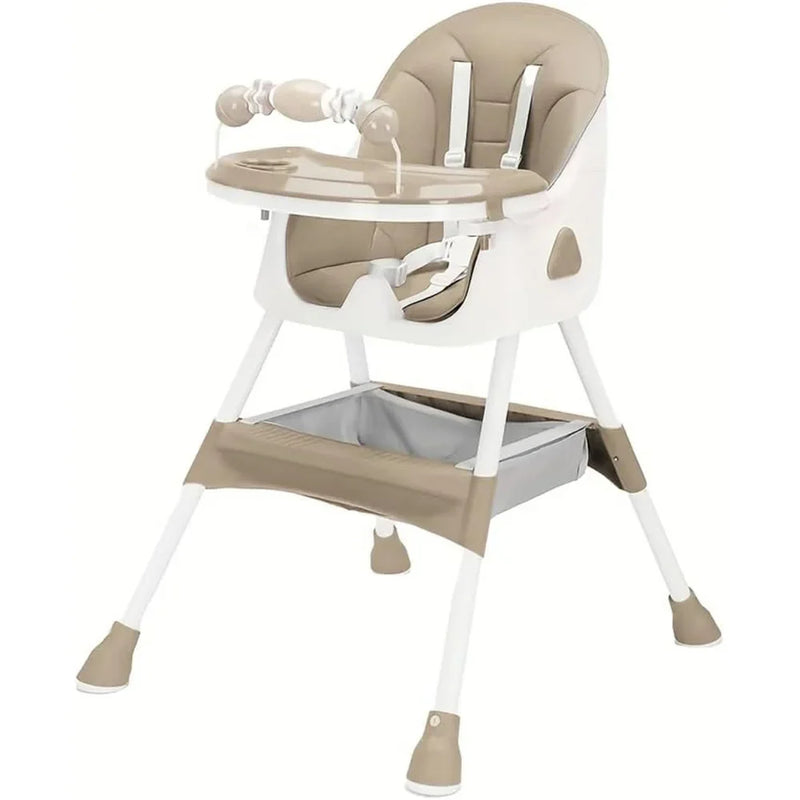 Foldable Baby High Chair - 6+ Months, Anti-Slip & Toy Rack, Easy Clean