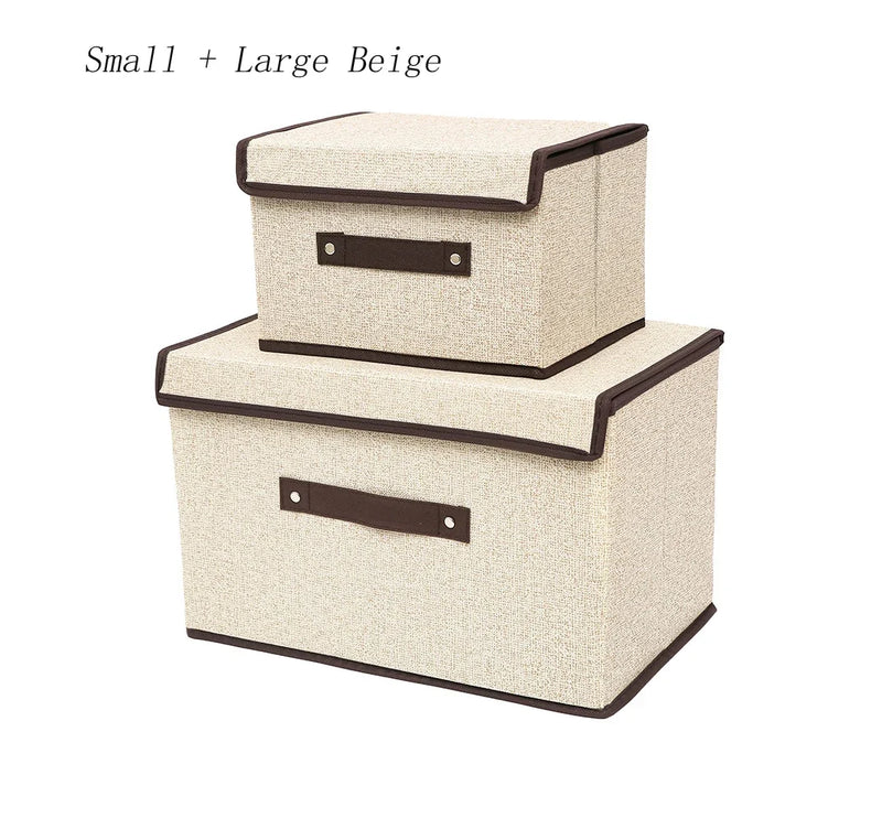 Foldable Fabric Drawer Organiser - Dustproof Storage Box with Handle Home Wardrobe