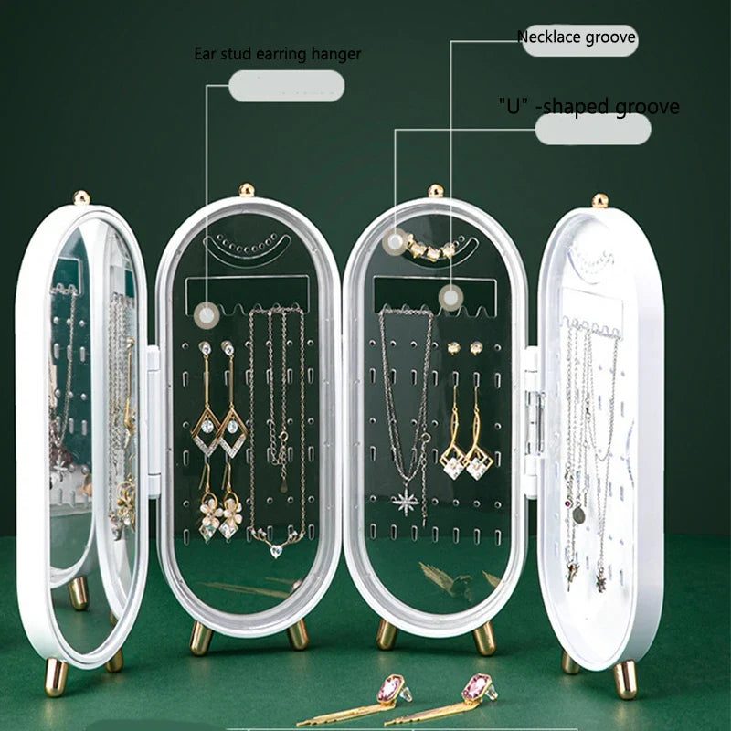 Foldable Layered Jewellery Display Stand Desktop Earring Necklace Organiser Holder