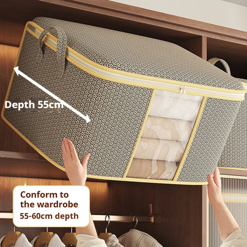 Foldable Dustproof Closet Storage Bag - Visible Organiser for Clothes, Quilts & Bedding