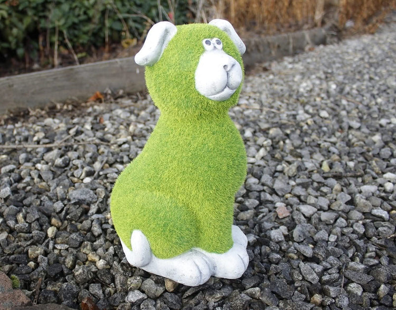 Grass Effect Stone Dog Garden Ornament