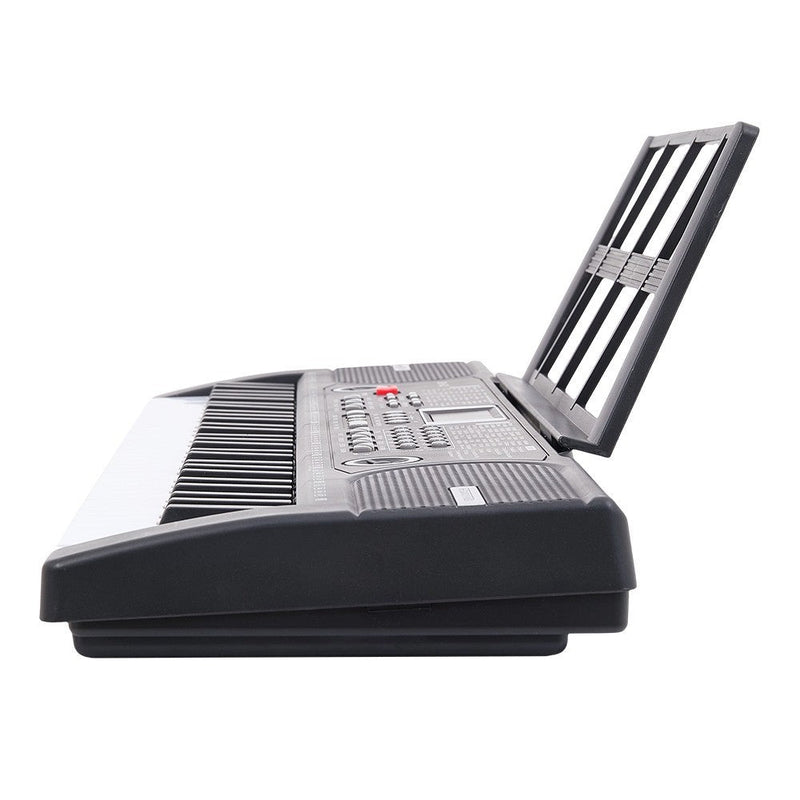61 Keys Electronic Keyboard Piano Full Size Digital Music Set Microphone Stand Black