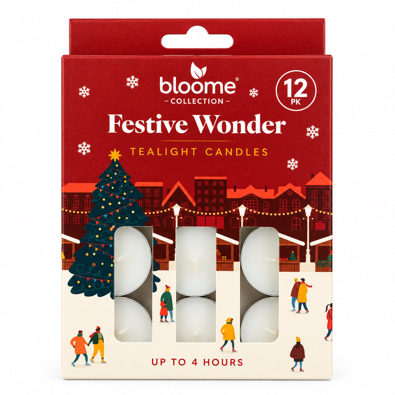 Christmas tealights 12 pack - festive wonder