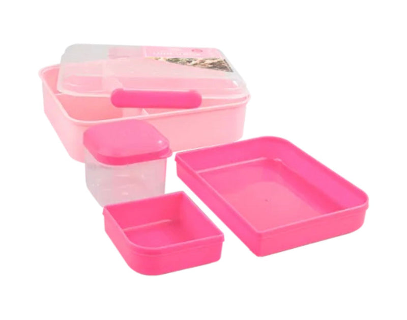 Sectioned double layer lunch box with sauce pot 1500ml