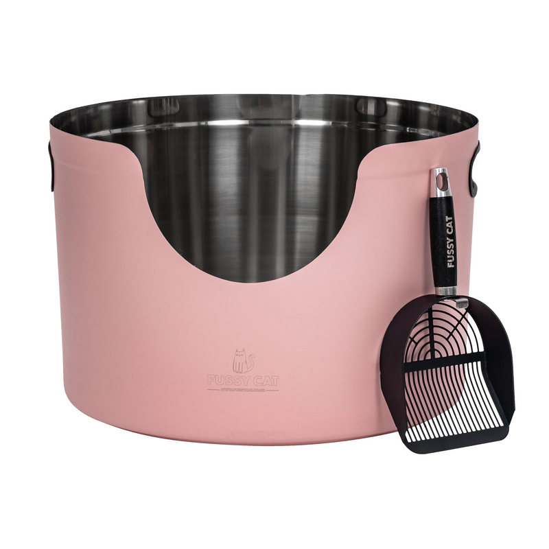 Fussy Cat - The Pink Litter Box, 48 Litres. With Litter Mat & Scoop.