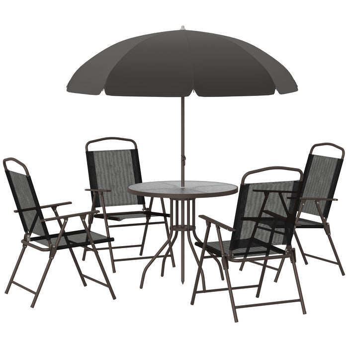 6 Pcs Bistro Set, Texteline-Black