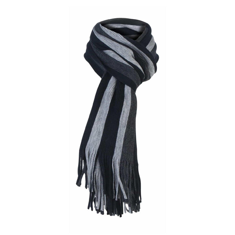 Mens Italian Inspired Warm Knitted Striped Winter Scarf