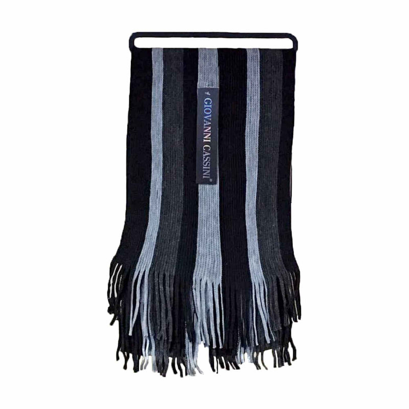 Mens Italian Inspired Warm Knitted Striped Winter Scarf