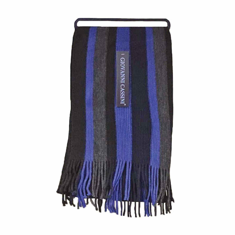 Mens Italian Inspired Warm Knitted Striped Winter Scarf