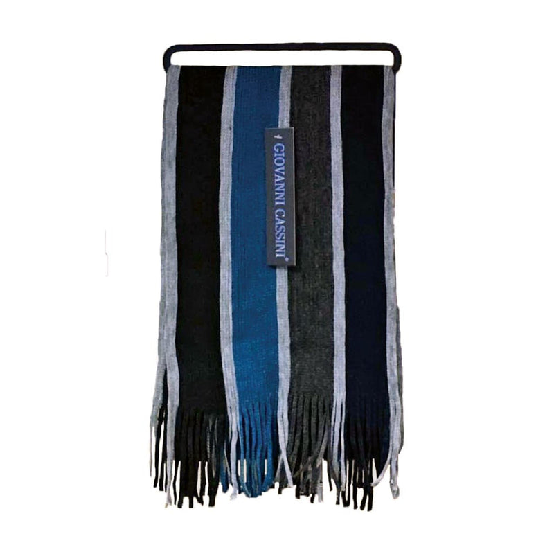 Mens Italian Inspired Warm Knitted Striped Winter Scarf