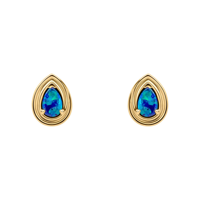 Elements Gold Opal Doublet Teardrop Stud Earrings