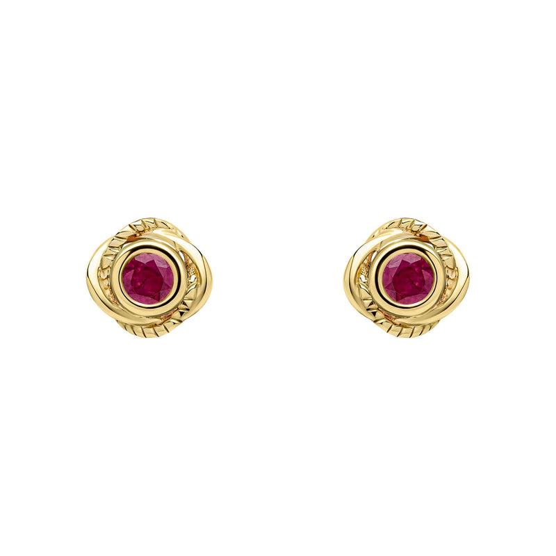 Elements Gold Fura Ruby Stud Earrings