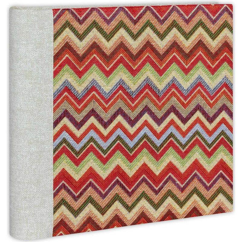 ZEP Ines Red Geometric Photo Album 25x25cm – Handmade Italian Traditional Album 30 Pages