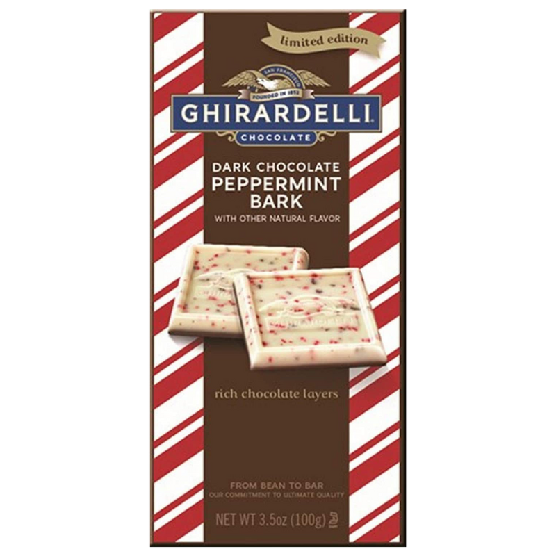 Ghirardelli Dark Peppermint Bark Chocolate Bar | 100g