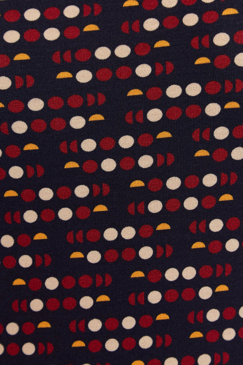 Gilly Retro Dots Print Long Sleeve Top