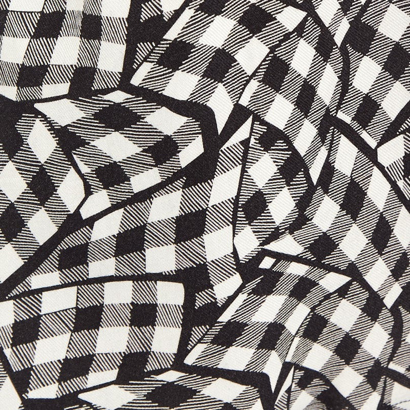 Louche Merle Gingham Twist Print V Neck Mini Tea Dress