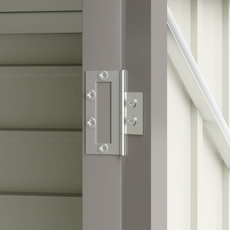 Outsunny 8 x 4FT Metal Garden Storage Shed with Double Doors, Light Grey
