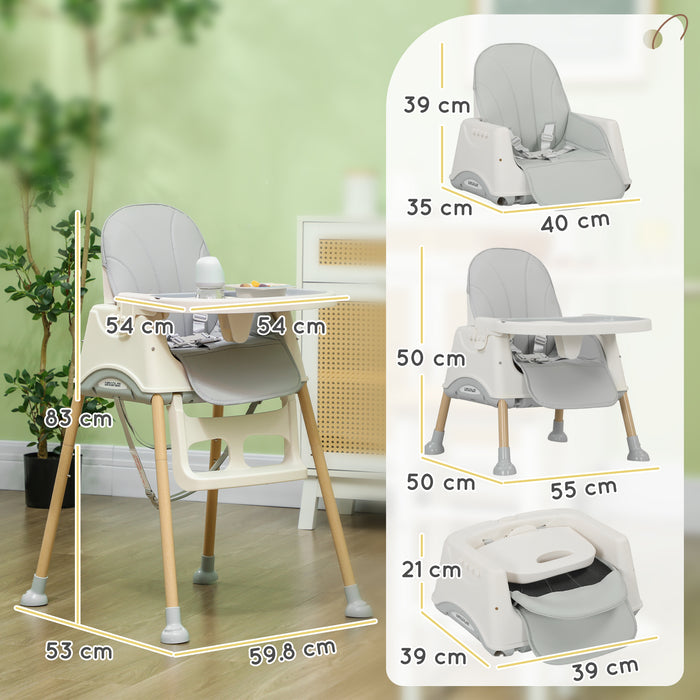 AIYAPLAY 3 in 1 High Chair, Baby Chair, Booster Seat, Easy Clean & Foldable