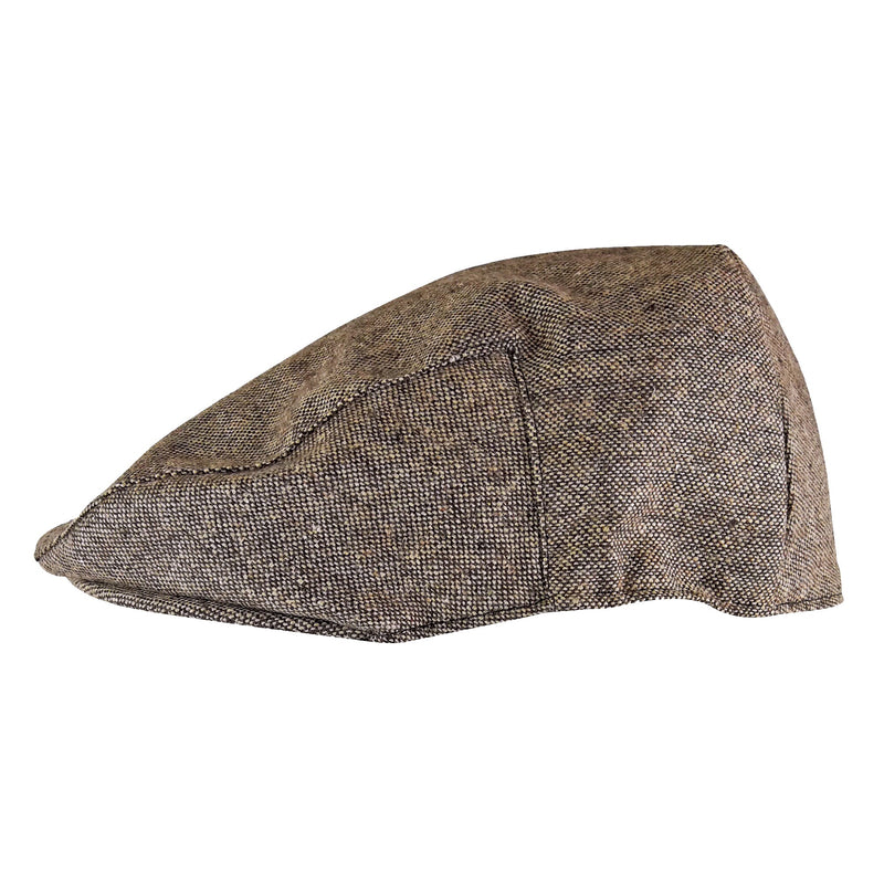 Mens Checked Wool Blend Traditional Flat Cap